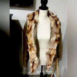 Eset olive green jacket with fur liner